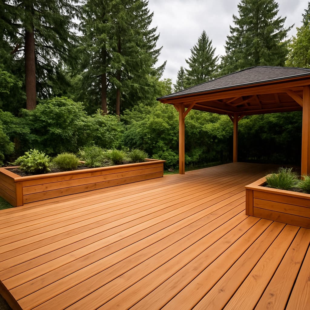 Custom cedar deck built by Kothe LLC in Seattle